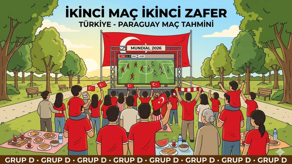 Türkiye Paraguay Mundial 2026 maç tahmini park açık alanda Türk taraftarlar